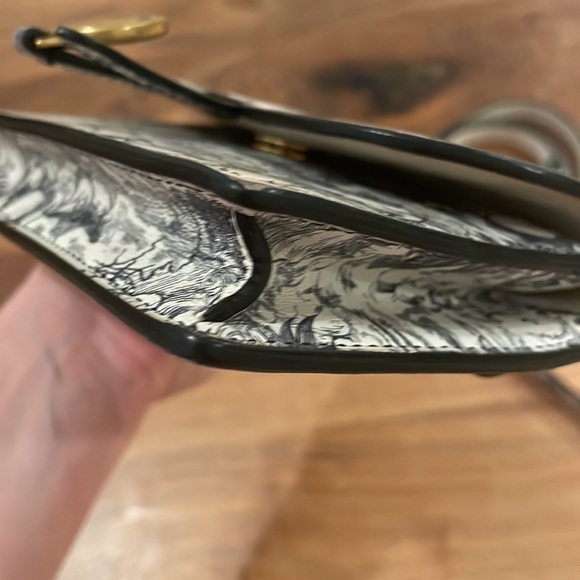 Christian Dior Calfskin Jardín Natural Print Saddle Belt Bag Latte Multicolor - Picture 15 of 16